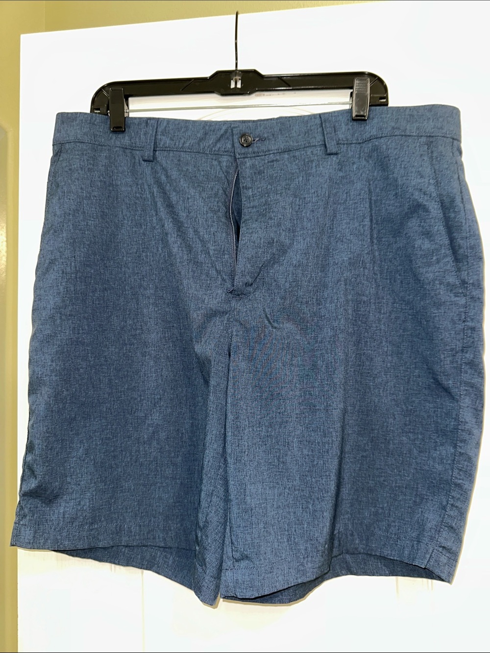PGA Tour Men's Heathered Navy Flat-Front Shorts
